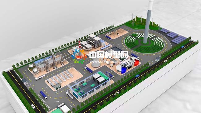 太陽能聚光發電及新能源場景應用沙盤模型效果圖